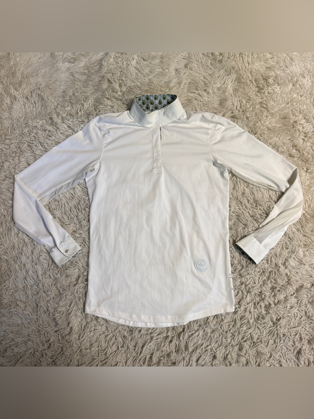 Child’s Large White Essex Classics Long Sleeve Horseback Riding Show Shirt